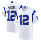 Choea LA.Rams #12 Puka Nacua Player Fearsome White Home Game Stitched Jerseys