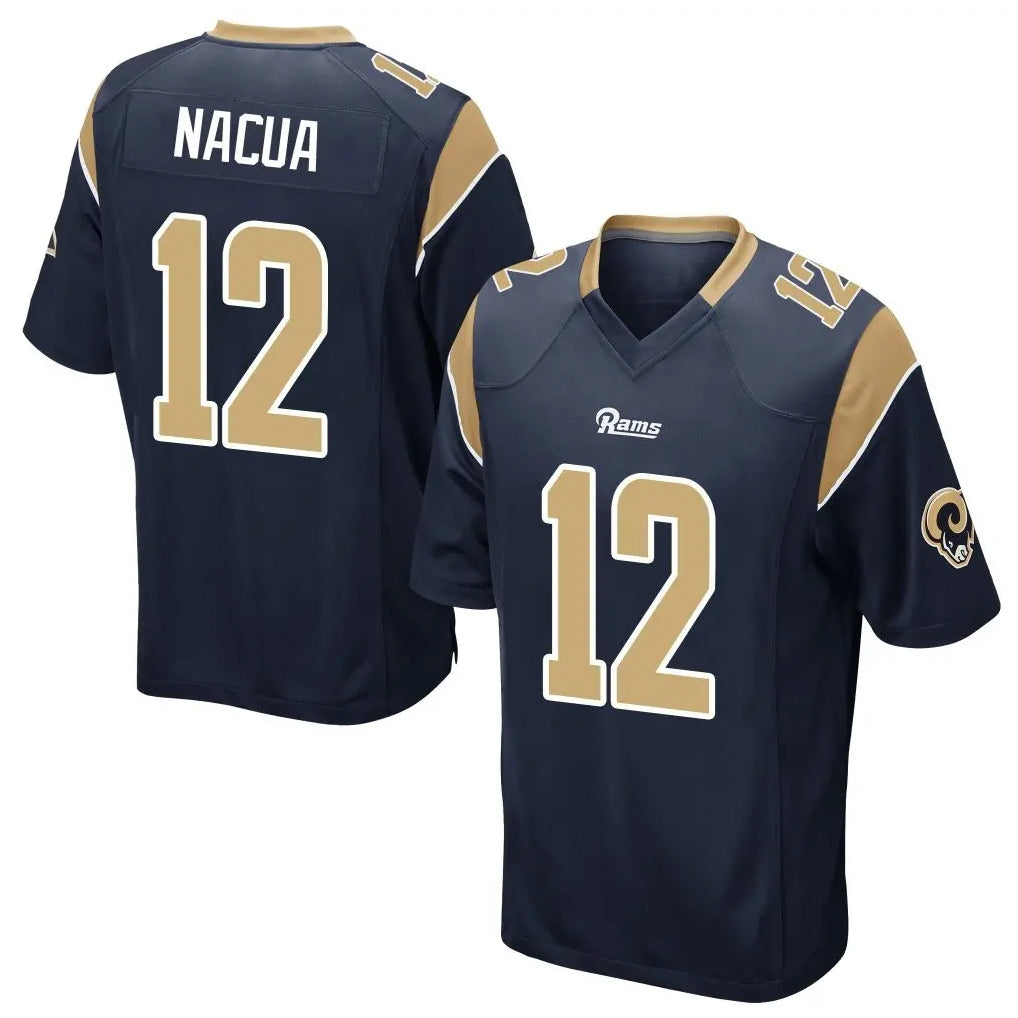 Choea LA.Rams #12 Puka Nacua Player Navy Home Game Stitched Jerseys