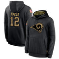 Choea LA.Rams #12 Puka Nacua Player Salute to Service Black Hoodies Stitched Jerseys