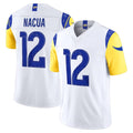 Choea LA.Rams #12 Puka Nacua Player White Vapor F.U.S.E. Limited Home Game Stitched Jerseys