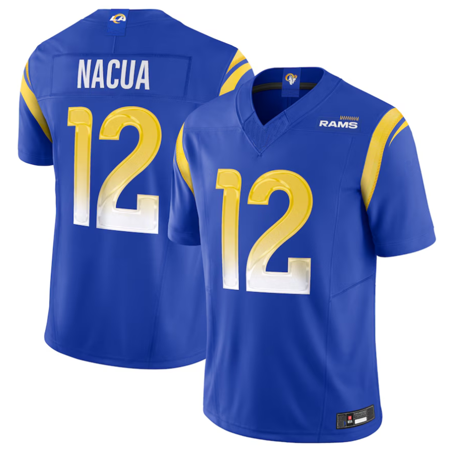 Choea LA.Rams #12 Puka Nacua Royal Vapor F.U.S.E. Limited Player Stitched Jerseys