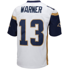 Choea LA.Rams #13 Kurt Warner Mitchell & Ness White Big & Tall 2001 Retired Player Replica Stitched Puhic Jersey