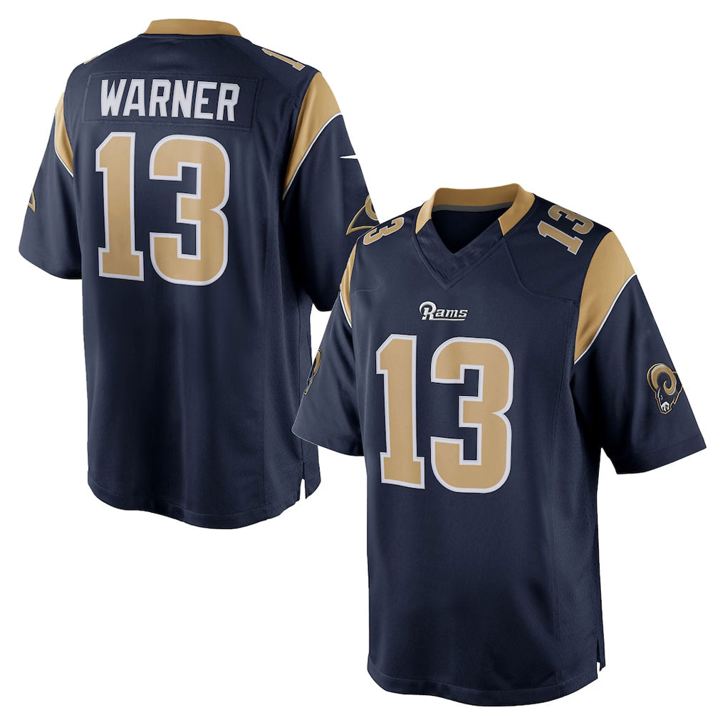 Choea LA.Rams #13 Kurt Warner Player Navy Retired Limited Stitched Jerseys