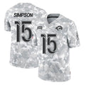 Choea LA.Rams #15 Ty Simpson Player Arctic Camo Salute To Service Limited Game Stitched Jerseys