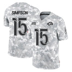 Choea LA.Rams #15 Ty Simpson Player Arctic Camo Salute To Service Limited Game Stitched Jerseys