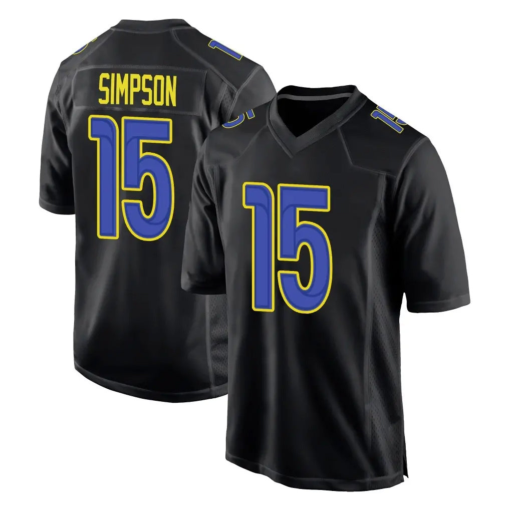 Choea LA.Rams #15 Ty Simpson Player Black Fashion Limited Home Game Stitched Jerseys