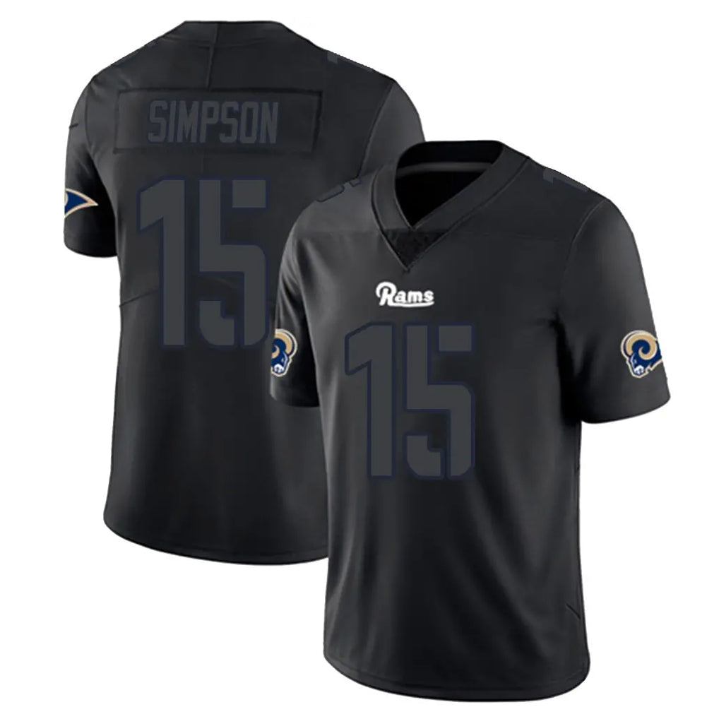 Choea LA.Rams #15 Ty Simpson Player Black Impact Limited Home Game Stitched Jerseys