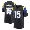 Choea LA.Rams #15 Ty Simpson Player Black Midnight Rivalries Collection Home Game Stitched Jerseys