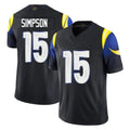 Choea LA.Rams #15 Ty Simpson Player Black Midnight Rivalries Collection Limited Home Game Stitched Jerseys