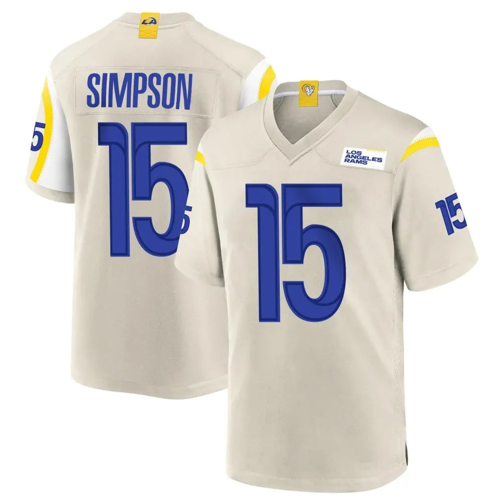 Choea LA.Rams #15 Ty Simpson Player Bone Home Game Stitched Jerseys