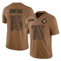 Choea LA.Rams #15 Ty Simpson Player Brown Salute To Service Limited Stitched Jerseys
