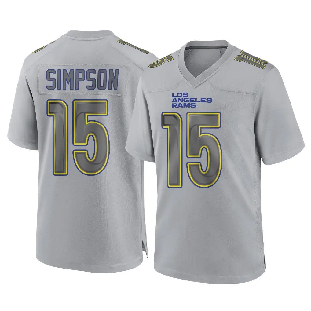 Choea LA.Rams #15 Ty Simpson Player Gray Atmosphere Fashion Home Game Stitched Jerseys