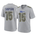 Choea LA.Rams #15 Ty Simpson Player Gray Atmosphere Fashion Home Game Stitched Jerseys