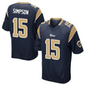 Choea LA.Rams #15 Ty Simpson Player Navy Home Game Stitched Jerseys