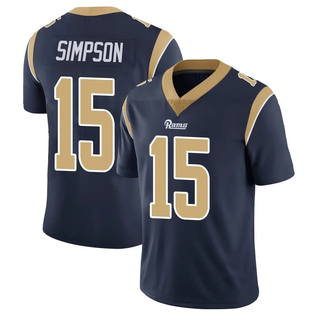 Choea LA.Rams #15 Ty Simpson Player Navy Limited Vapor Untouchable Home Game Stitched Jerseys