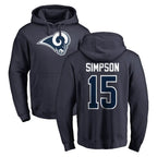 Choea LA.Rams #15 Ty Simpson Player Navy Pullover Hoodie Limited Game Stitched Jerseys