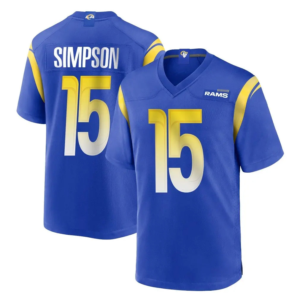 Choea LA.Rams #15 Ty Simpson Player Royal Home Game Stitched Jerseys