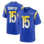 Choea LA.Rams #15 Ty Simpson Player Royal Home Game Stitched Jerseys