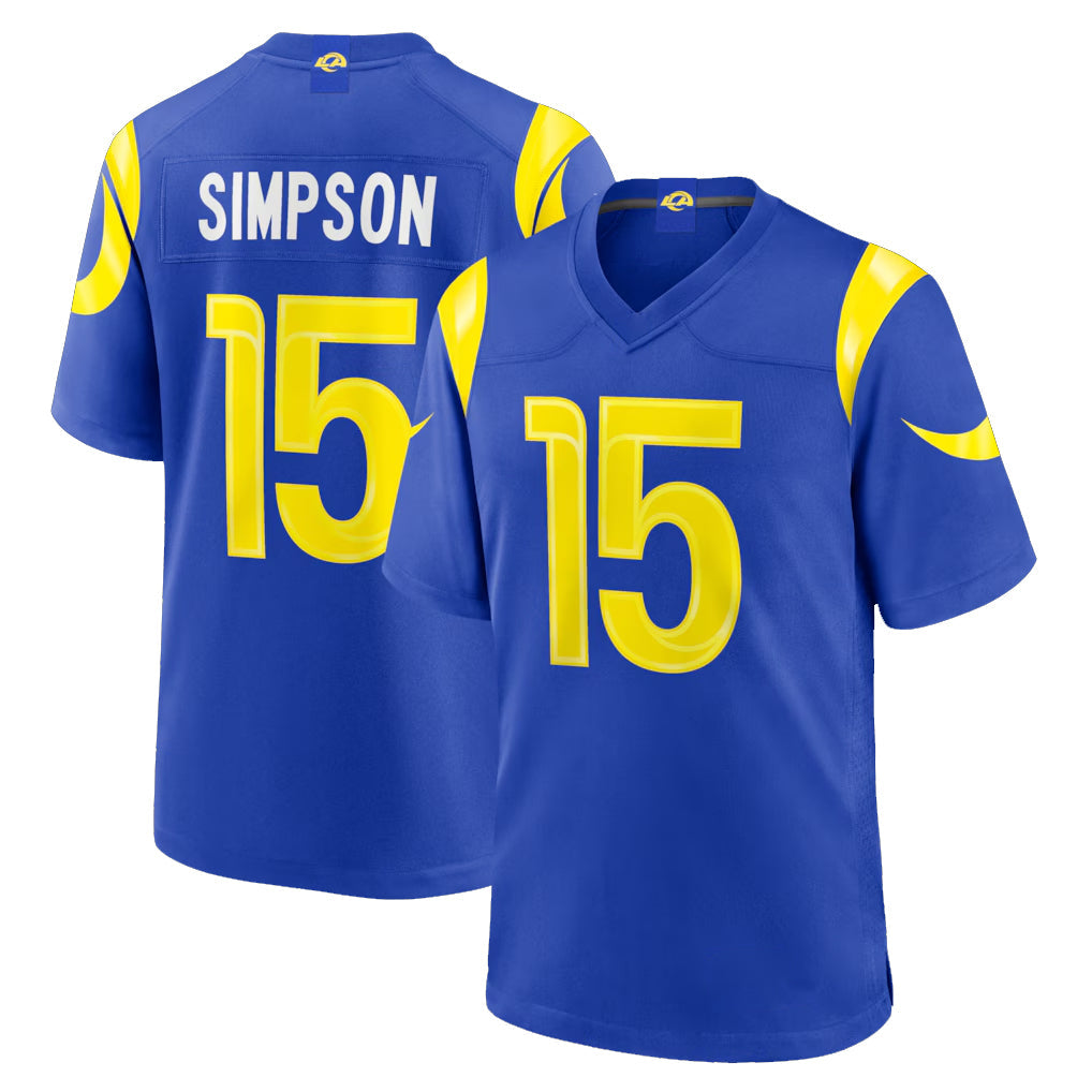 Choea LA.Rams #15 Ty Simpson Player Royal Limited Home Game Stitched Jerseys