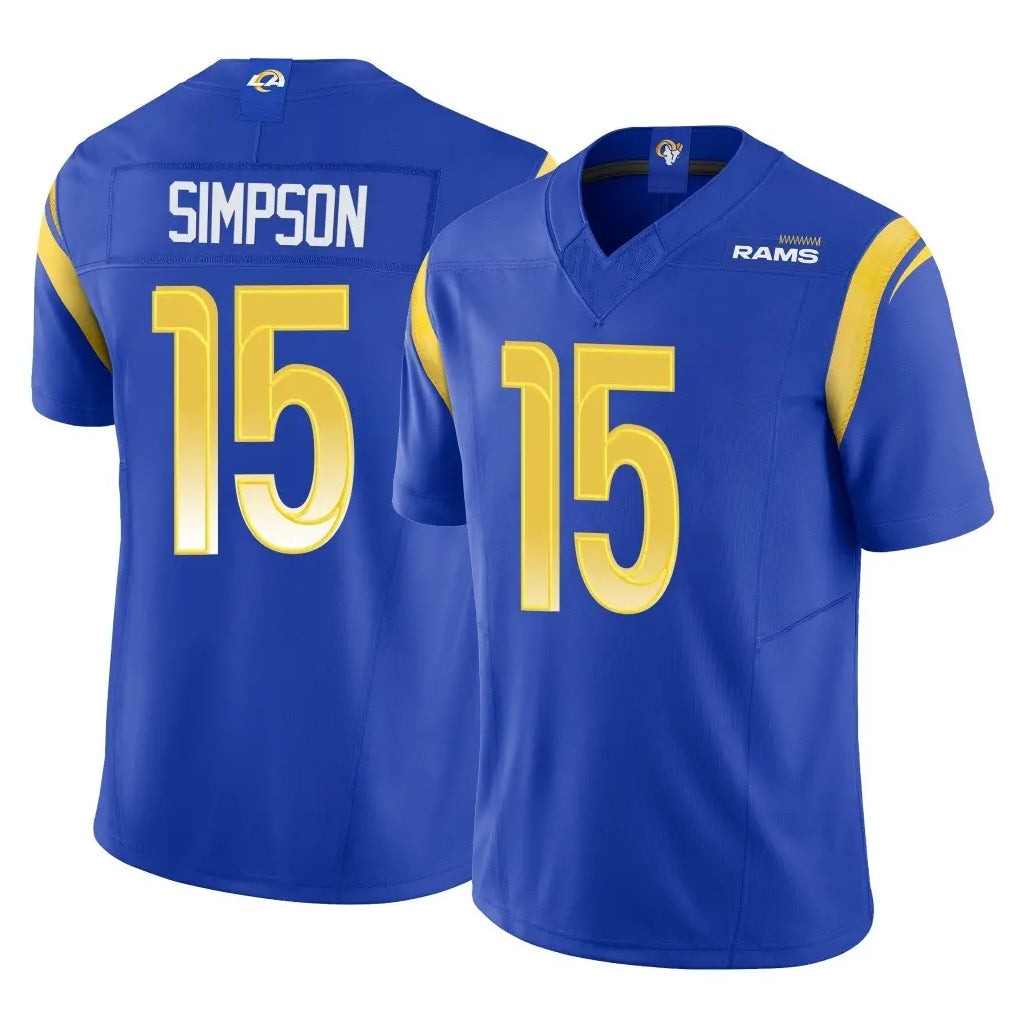 Choea LA.Rams #15 Ty Simpson Player Royal Limited Vapor F.U.S.E. Home Game Stitched Jerseys