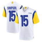 Choea LA.Rams #15 Ty Simpson Player White Home Game Stitched Jerseys
