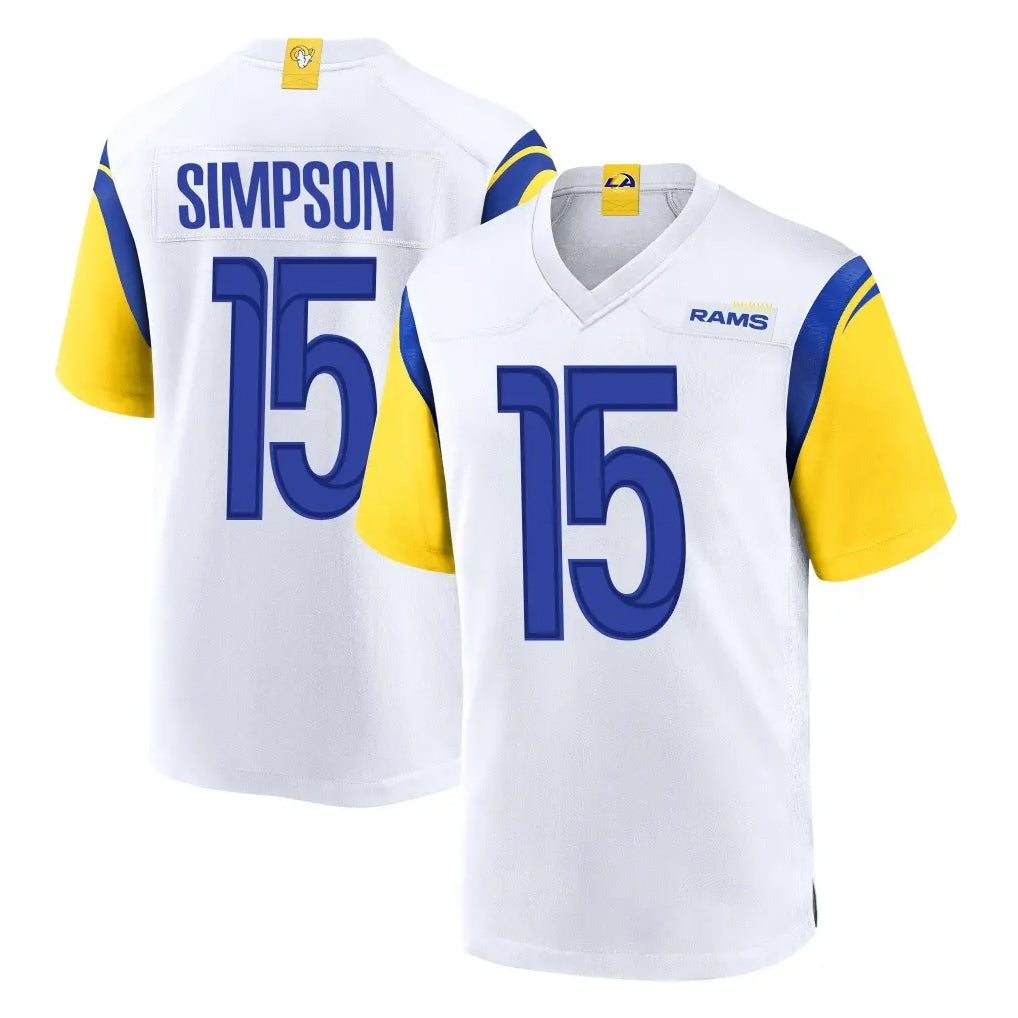 Choea LA.Rams #15 Ty Simpson Player White Home Game Stitched Jerseys