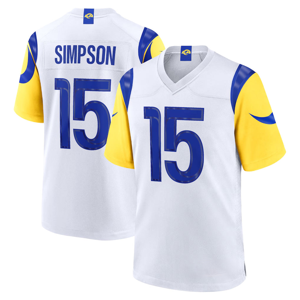 Choea LA.Rams #15 Ty Simpson Player White Limited Home Game Stitched Jerseys