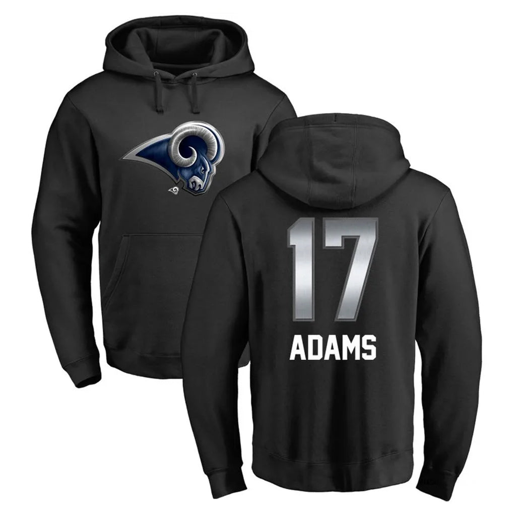 Choea LA.Rams #17 Davante Adams Player Black Pullover Hoodie Limited Game Stitched Jerseys
