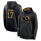Choea LA.Rams #17 Davante Adams Player Black Salute to Service Hoodies Limited Game Stitched Jerseys