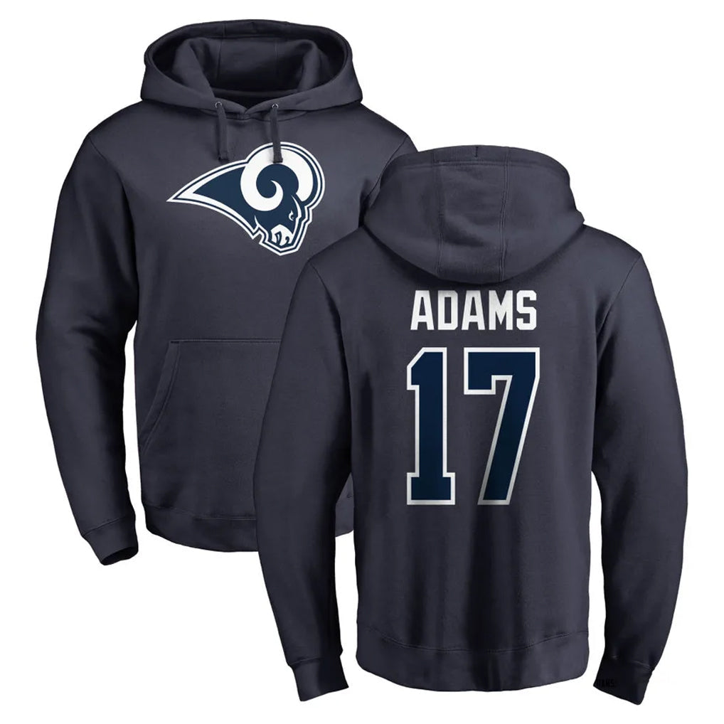 Choea LA.Rams #17 Davante Adams Player Navy Pullover Hoodie Limited Game Stitched Jerseys