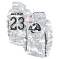 Choea LA.Rams #23 Kyren Williams Player Arctic Camo Salute to Service Hoodies Limited Game Stitched Jerseys