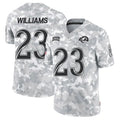 Choea LA.Rams #23 Kyren Williams Player Arctic Camo Salute to Service Limited Stitched Jerseys