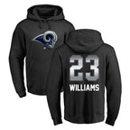 Choea LA.Rams #23 Kyren Williams Player Black Pullover Hoodie Limited Game Stitched Jerseys