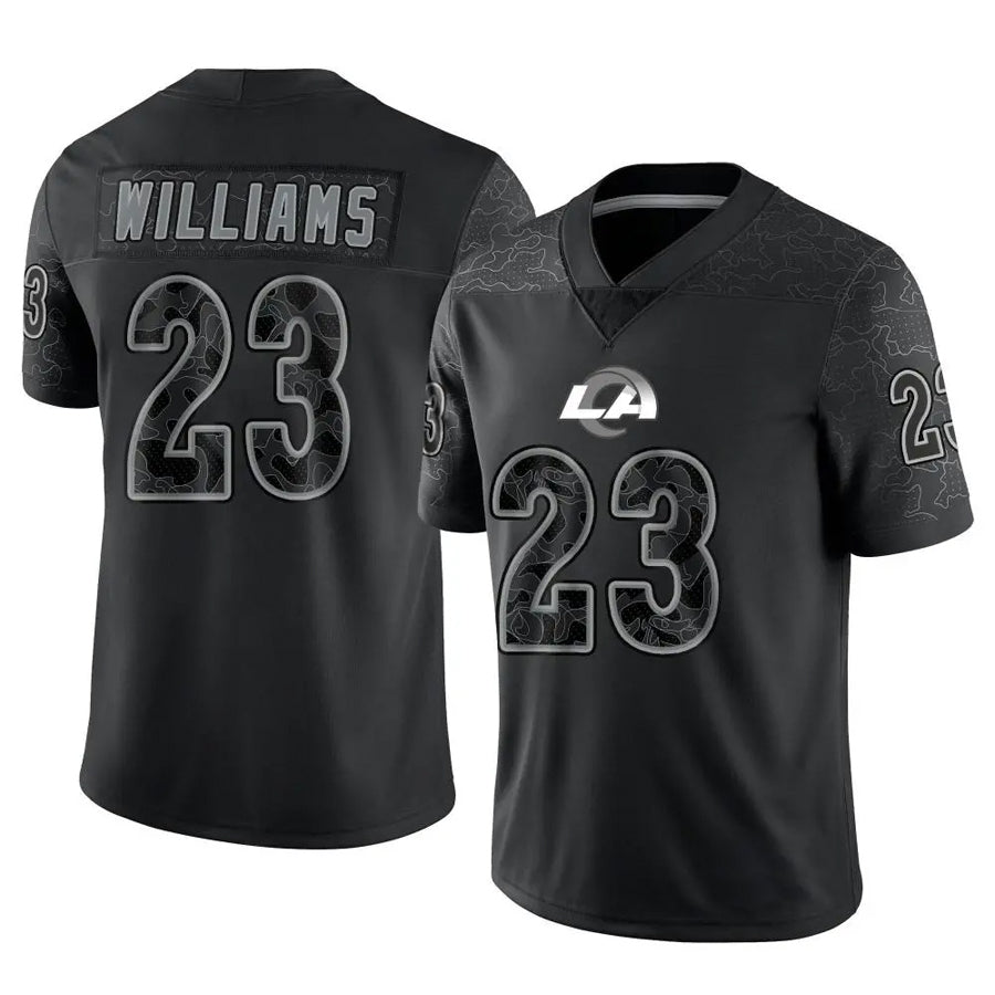 Choea LA.Rams #23 Kyren Williams Player Black RFLCTV Limited Stitched Jerseys