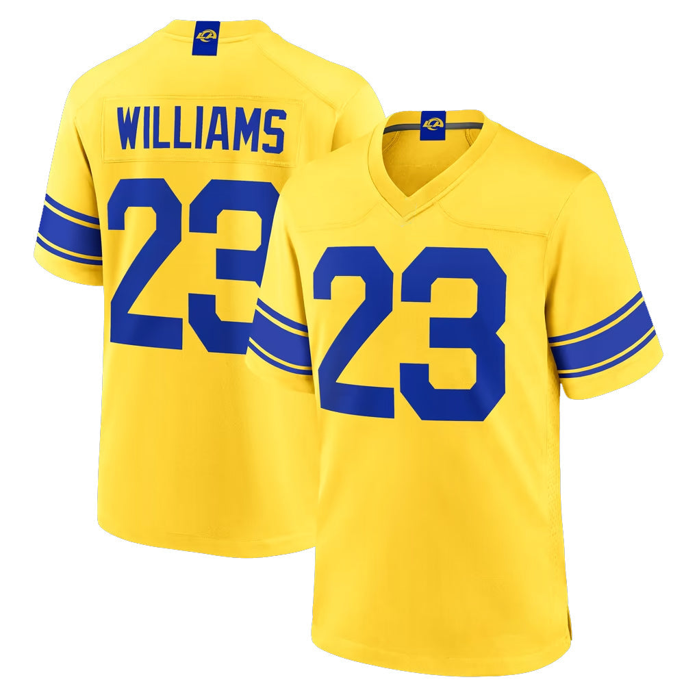 Choea LA.Rams #23 Kyren Williams Player Gold Classic Sol Home Game Stitched Jerseys