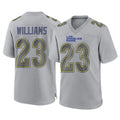 Choea LA.Rams #23 Kyren Williams Player Gray Atmosphere Fashion Home Game Stitched Jerseys