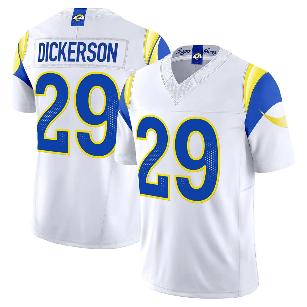 Choea LA.Rams #29 Eric Dickerson Player White Rivalries Vapor Limited Home Game Stitched Jerseys