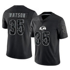 Choea LA.Rams #35 Jaylen Watson Player Black Limited Reflective Home Game Stitched Jerseys