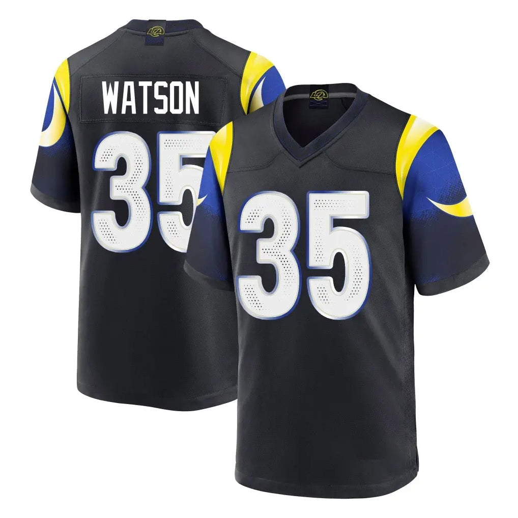 Choea LA.Rams #35 Jaylen Watson Player Black Midnight Rivalries Collection Home Game Stitched Jerseys