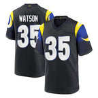 Choea LA.Rams #35 Jaylen Watson Player Black Midnight Rivalries Collection Home Game Stitched Jerseys