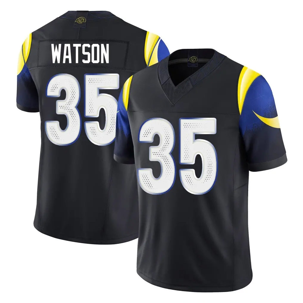 Choea LA.Rams #35 Jaylen Watson Player Black Midnight Rivalries Collection Limited Home Game Stitched Jerseys
