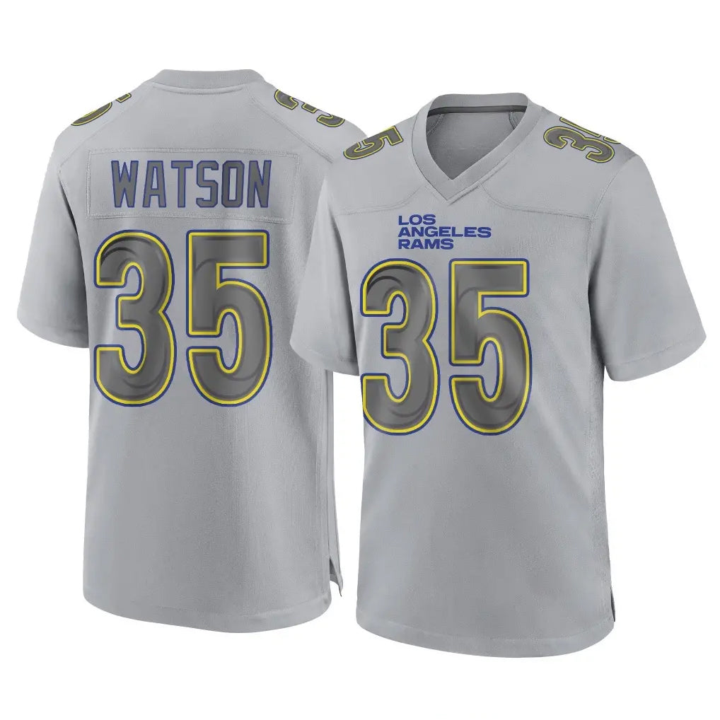Choea LA.Rams #35 Jaylen Watson Player Gray Atmosphere Fashion Home Game Stitched Jerseys