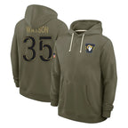 Choea LA.Rams #35 Jaylen Watson Player Olive Salute to Service Pullover Hoodies Limited Stitched Jerseys