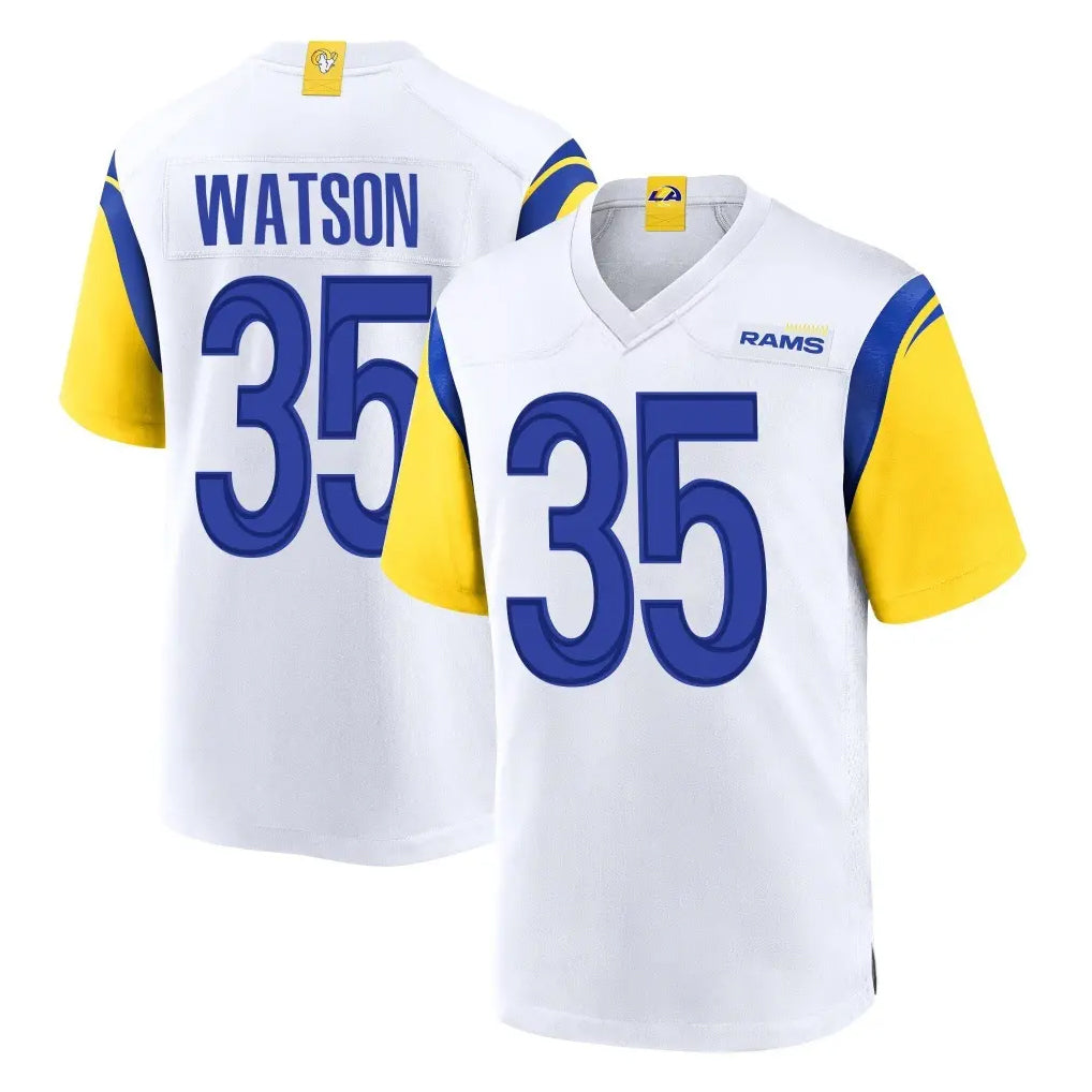 Choea LA.Rams #35 Jaylen Watson Player White Home Game Stitched Jerseys