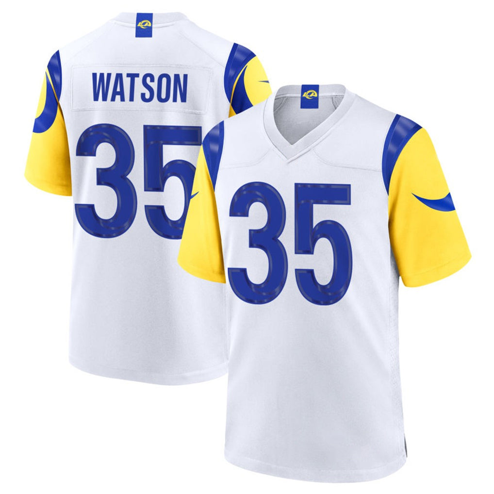 Choea LA.Rams #35 Jaylen Watson Player White Limited Home Game Stitched Jerseys