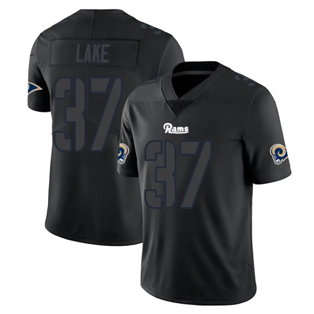 Choea LA.Rams #37 Quentin Lake Player Black Impact Limited Home Game Stitched Jerseys