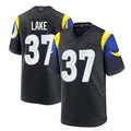 Choea LA.Rams #37 Quentin Lake Player Black Midnight Rivalries Collection Home Game Stitched Jerseys