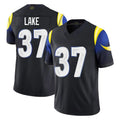 Choea LA.Rams #37 Quentin Lake Player Black Midnight Rivalries Collection Limited Home Game Stitched Jerseys