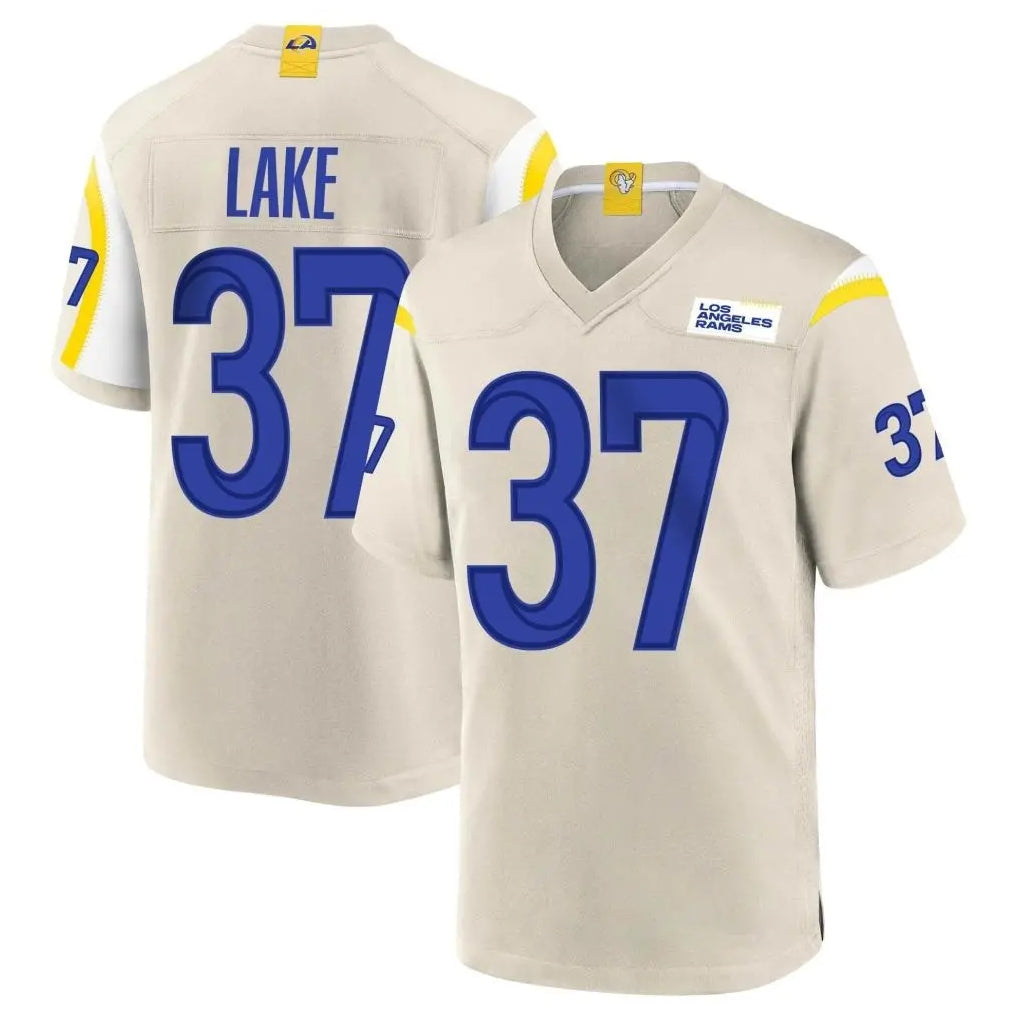 Choea LA.Rams #37 Quentin Lake Player Bone Home Game Stitched Jerseys