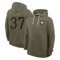 Choea LA.Rams #37 Quentin Lake Player Olive Salute to Service Pullover Hoodies Limited Stitched Jerseys